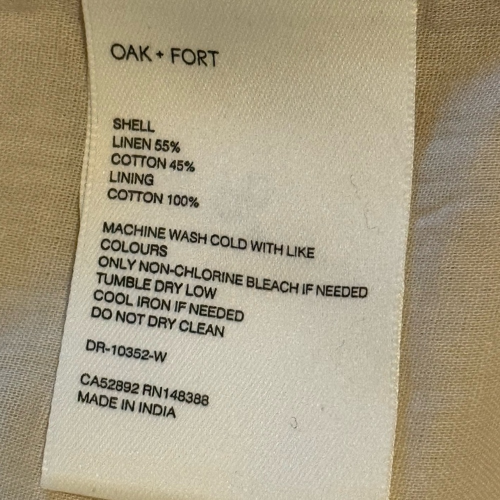 BNWT | Oak + Fort | Linen Blend Open Back Mini Dress | Birch | Size 8 - Picture 10 of 11